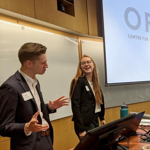 Two student presenters